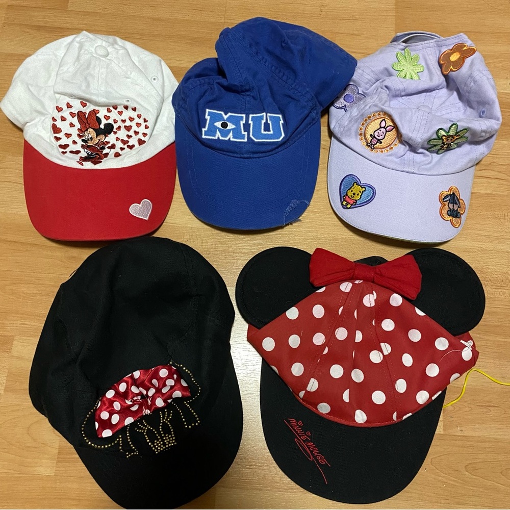 Disney Parks Youth Pink Hat Adjustable Mickey Mouse Rhinestones 100% Cotton